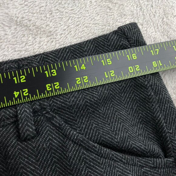Riders By Lee Womens Pants Size 32 Measured Herringbone Trousers Black Wide Leg - Picture 4 of 11